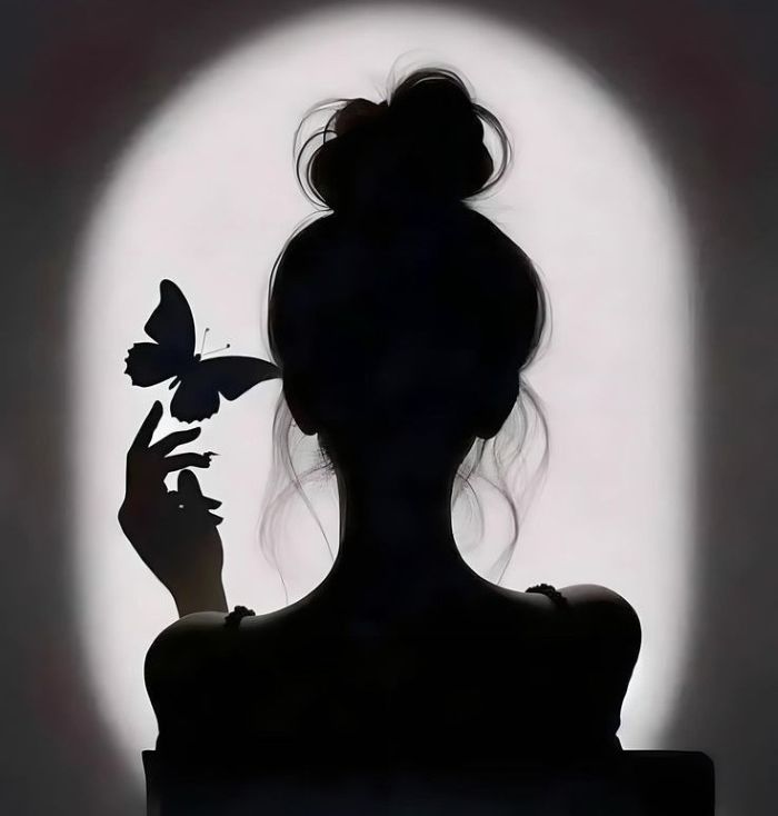 Avatar trắng đen nữ 